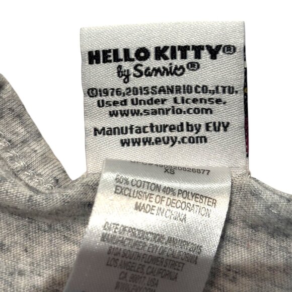 Hello Kitty by Sanrio girl's Smile gray and pink tank top sz XS - Picture 4 of 8